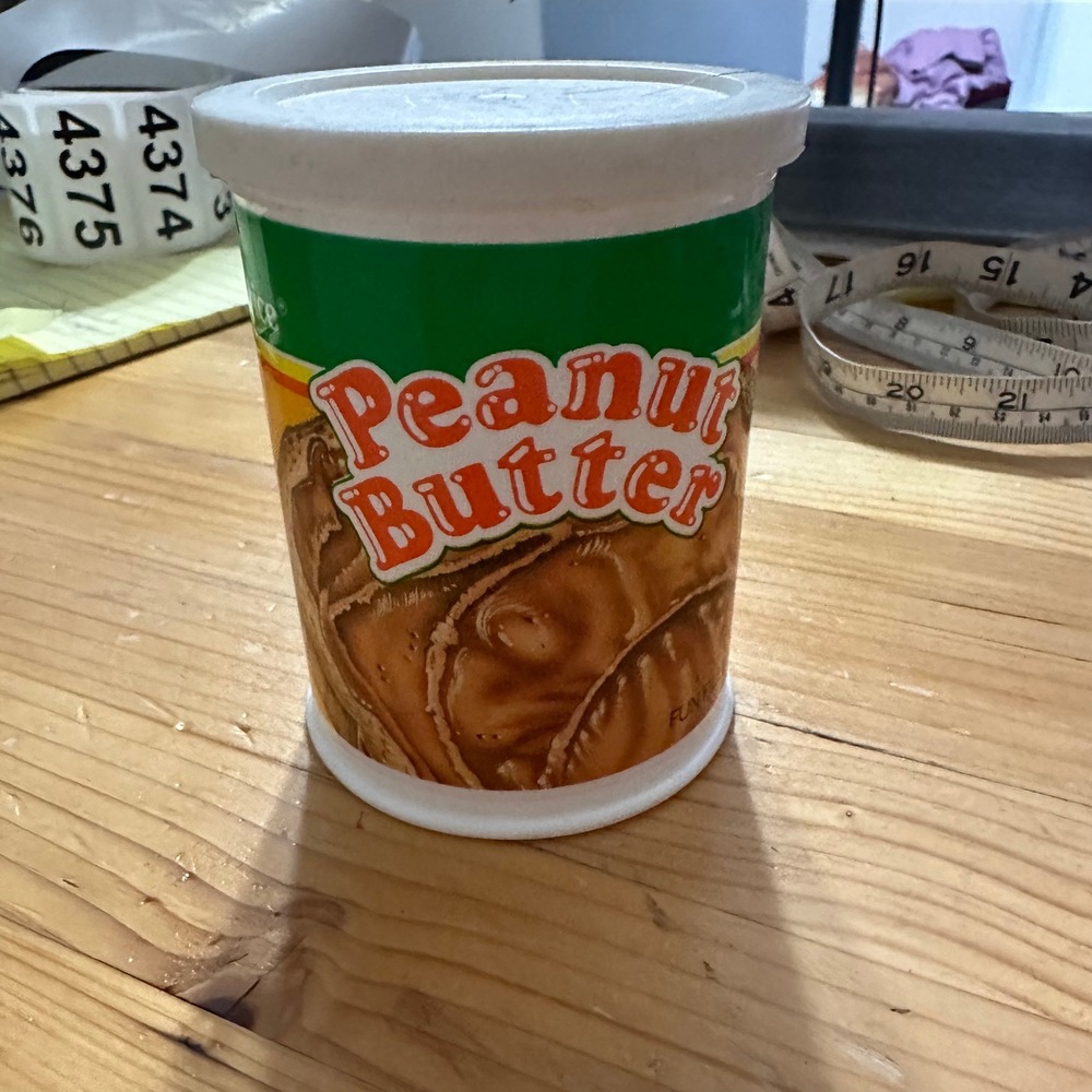 Vintage 1989 Fisher-Price Peanut Butter Jar Toy Fun with Food Play Food USA